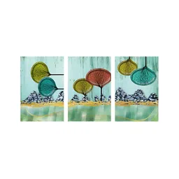 999Store Green & Yellow 3 Pieces Canvas Paintings Wall Art-picture-20