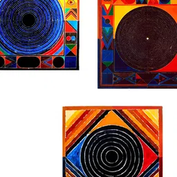 Adventures India Red & Blue 3 Pieces Wooden Wall Paintings-picture-14