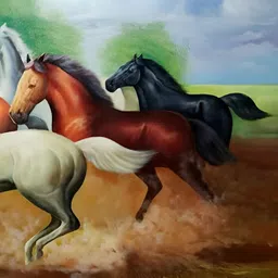 British Terminal Brown & Green Birds and Animals Wall Painting-image-30