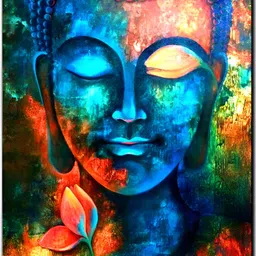 British Terminal Blue & Orange Lord Buddha Paper Wall Painting-picture-27