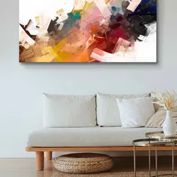 999Store Pink & White Abstract Painting Framed Canvas Wall Art-picture-13