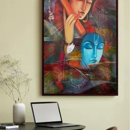 999Store Brown & Blue Framed Painting Wall Art-picture-29