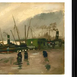 Adventures India Beige & Green The De Ruijterkade in Amsterdam Wooden Painting Wall Art-image-20