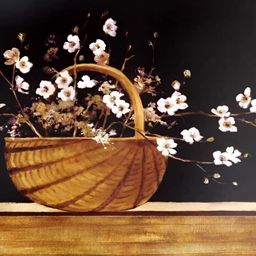PnF Black & White Wooden Floral and Botanical Painting Wall Art-picture-11