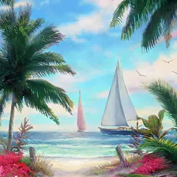 Wallpics Blue & Green Paper Painting Wall Sticker-picture-24