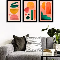 WENS Set Of 3 Multicoloured Scandinavian Wall Art Painting-picture-11