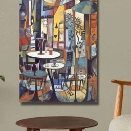 SAF Brown & Yellow Abstract Canvas Waterproof Painting Wall Art-image-86