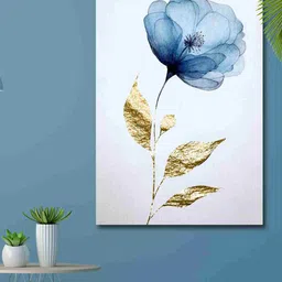 SAF Blue & Green Floral Canvas Waterproof Wall Art-picture-25