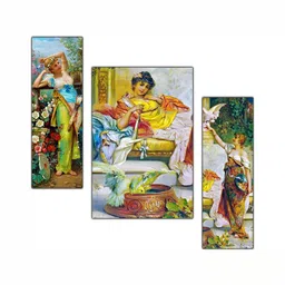 PnF Yellow & White 3 Pieces Wooden Painting Wall Art-picture-16