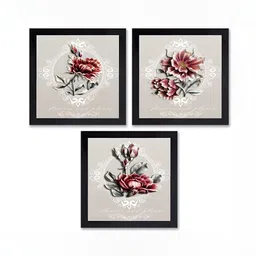 PnF Red & Grey 3 Pieces Wooden Painting Wall Art-picture-36