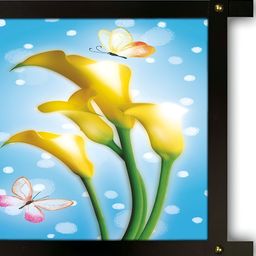 PnF Black & Blue Wooden Floral and Botanical Painting Wall Art-picture-8