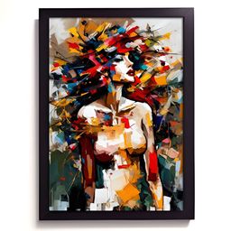 RANDOM Red & White Abstract Painting Wall Art-image-53