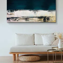 999Store Grey & Navy Blue Abstract Painting Framed Wall Art-picture-20