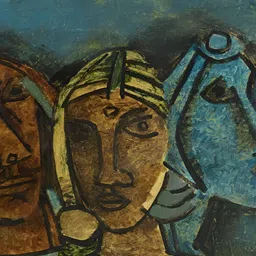 Adventures India Blue & Beige Wooden Painting Wall Art-image-84