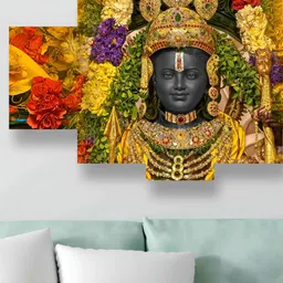 SAF Yellow & Black 5 Piece Synthetic Wooden Religious Paintings Wall Art-picture-40