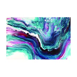 Inephos Blue & White Abstract Printed Canvas Wall Art-picture-34