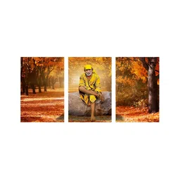 999Store Brown & Yellow 3 Pieces Canvas Religious Wall Paintings-picture-34