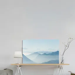 SPACE OF JOY Blue & White Canvas Painting Wall Art-image-76