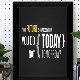 SAF Black & White Motivational Painted UV Textured Framed Wall Art-picture-31