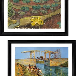 Adventures India Yellow & Blue 2 Pieces Wooden Paintings Wall Art-picture-32