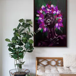 999Store Purple & Black Women Painting Framed Wall Art-image-56