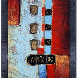 PnF Black & Red Wooden Abstract Painting Wall Art-image-79