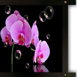 PnF Black & Pink Wooden Floral and Botanical Painting Wall Art-picture-47