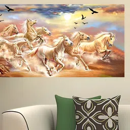 British Terminal Beige & Blue Birds and Animals Painting Wall Art-image-1