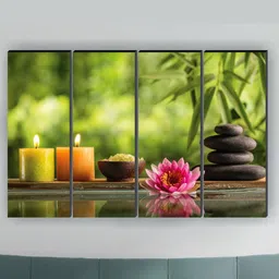 SAF 4-Psc Green Bamboo Printed Wall Art-picture-24