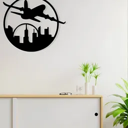 ARTROOMS Black Airplane Metal Wall Decor-image-7