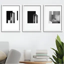 Aura White & Black 3 Piece Wood Abstract Wall Art-picture-26