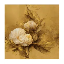 RANDOM Gold-Toned & Beige Canvas Floral and Botanical Wall Frame-picture-21