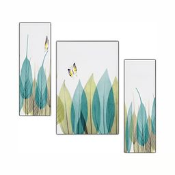 PnF White & Green 3 Pieces Floral And Botanical Wall Arts-picture-3