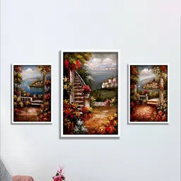 SAF White & Black 3 Pieces Framed Modern Wall Art-image-71