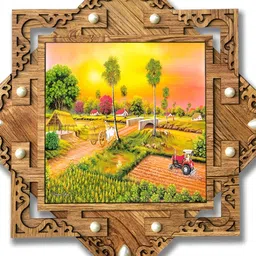 PnF Beige & Orange Wooden Floral and Botanical Wall Art-image-39