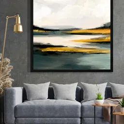 999Store Grey & Green Abstract Painted Framed Wall Art-picture-34