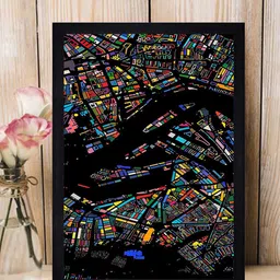 Gallery99 Black & Blue Textured Framed Wall Art-picture-34