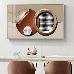 THE HANDMADE FLAIR Maroon & Metallic-Color Abstract Printed Framed Wall Art-picture-11