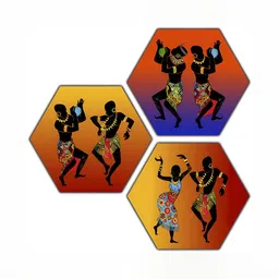 PnF Yellow & Blue 3 Pieces Wooden Painting Wall Art-picture-14