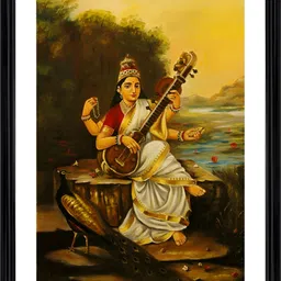 Adventures India Black & White Religious Wooden Painting Wall Art-image-72
