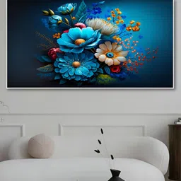 nestroots Blue & White 1 Piece Canvas Floral and Botanical Wall Paintings-image-15
