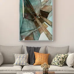 999Store Floating Blue & Brown Abstract Painting Wall Art-picture-30