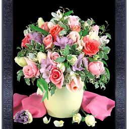 PnF Black & Pink Wooden Floral And Botanical Wall Painting-picture-13