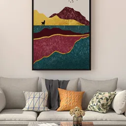 999Store Grey & Brown Mountain And Birds Painting Wall Art-image-15
