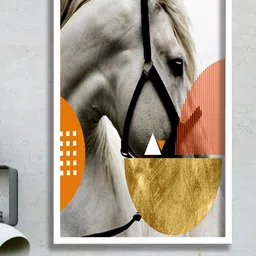 SAF White & Brown Horse Painting Wall Art-image-80
