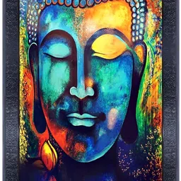 PnF Blue & Orange Wooden Religious Painting Wall Art-image-90