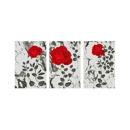 999Store Grey & Red 3 Pieces Canvas Floral Wall Arts-picture-37