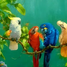 Wallpics Green & Blue Birds and Animals Wall Poster-image-16