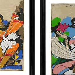 Adventures India Beige & Brown 2 Pieces Wooden Painting Wall Arts-picture-35
