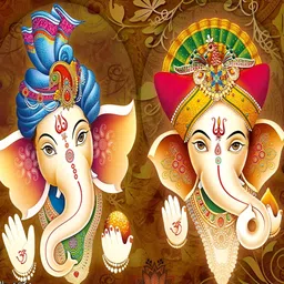 PnF Black & Blue Lord Ganesha Religious Wooden Painting Wall Art-image-30